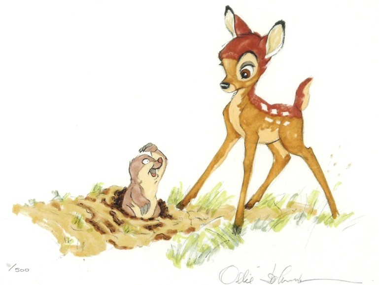 ディズニーアニメーションの絵画作品　タイトルは、Greetings - Bambi